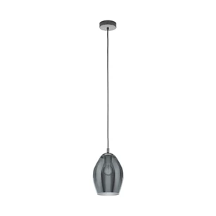 39564 hanglamp estanys gestoomd glas eglo zwart staal e27