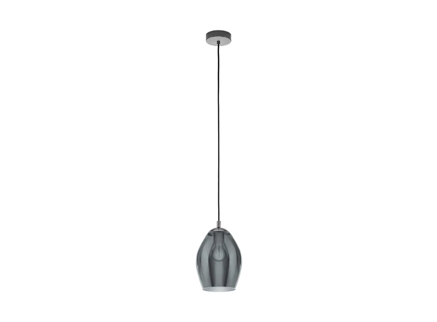 39564 hanglamp estanys gestoomd glas eglo zwart staal e27