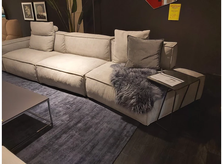 Schuin afsluitelement Salon Astor stof Ornellaia Light Grey Franco Ferri