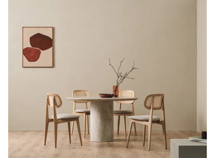 Sfeerfoto Ronde tafel Ari Mortex Lunar White Vincent Sheppard