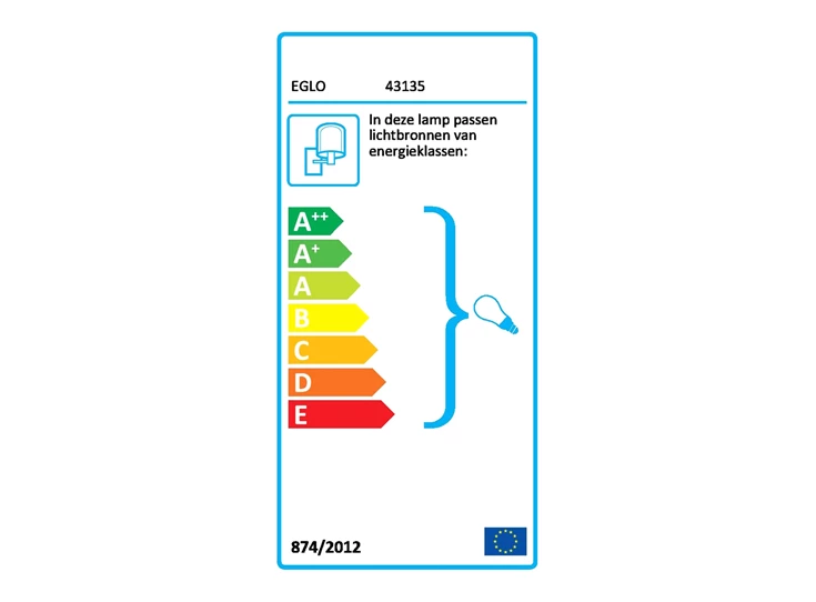 43135 townshend 5 wandlamp 1 lichtpunt eglo technisch