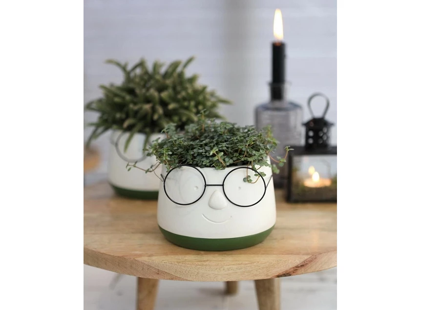 Pot met bril- Ø12 H9cm- sfeer