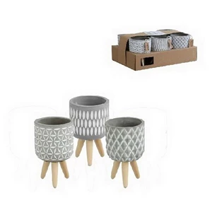 cement potje- houten poten- Ø10 H15cm- 33013