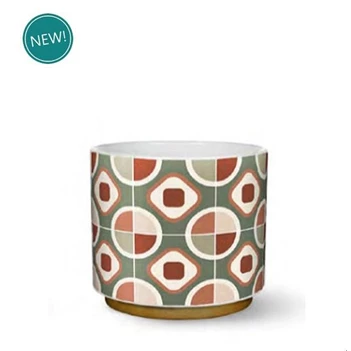 Retro pot- fushia black- Ø11,5 h11cm- 33934