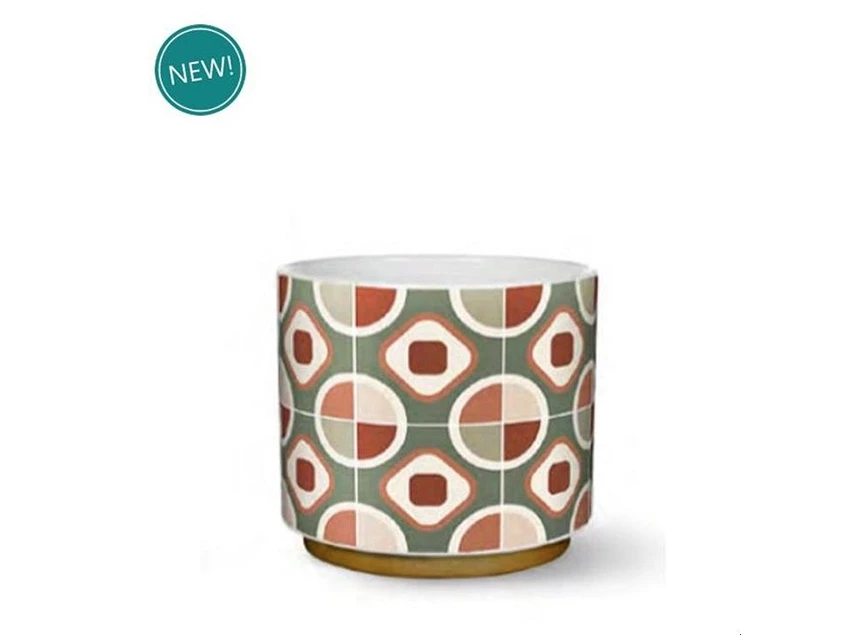 Retro pot- fushia black- Ø11,5 h11cm- 33934