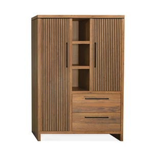 5196 Wandkast Madura 2 deuren 2 laden 3 open vakken sheesham lamulux