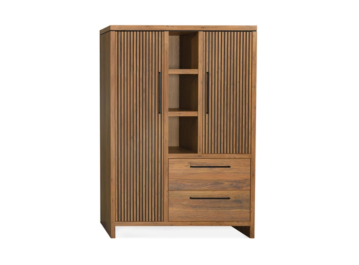 5196 Wandkast Madura 2 deuren 2 laden 3 open vakken sheesham lamulux