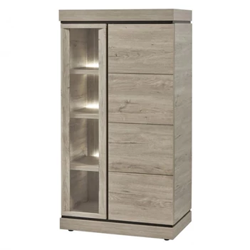 Evan Belluno lichtgrijs vitrinekast links