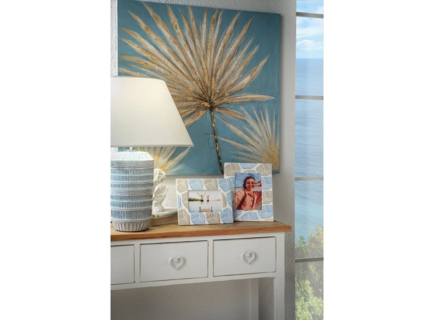 1G123.139 l'oca nera beige ribbels witte kap schuin italiaans design tafellamp keramiek voet zacht blauw