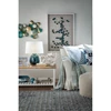 1G121.139 blauwe keramieken witte stoffen kap italiaans design voet witte cirkels l'oca nera tafellamp