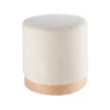 1A114.29 poef beige stof zacht l'oca nera italiaans design natural wood pouf natural wood