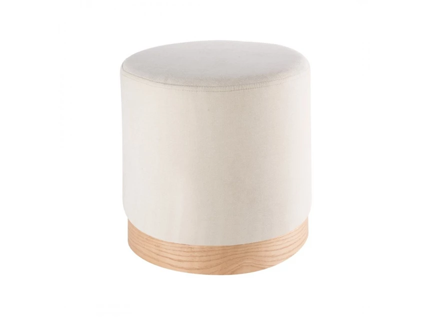 1A114.29 poef beige stof zacht l'oca nera italiaans design natural wood pouf natural wood