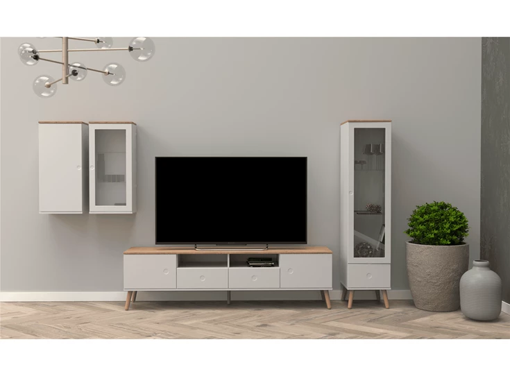 1673-454 dot 1 door wandkast woonwand eik wit scandinavisch design wall cabinet tenzo oak white