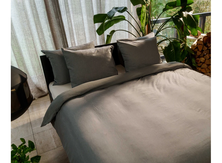 Kayori- Rui- peached twill- grijs- dekbedovertrek- 140/200-220- sfeerbeeld