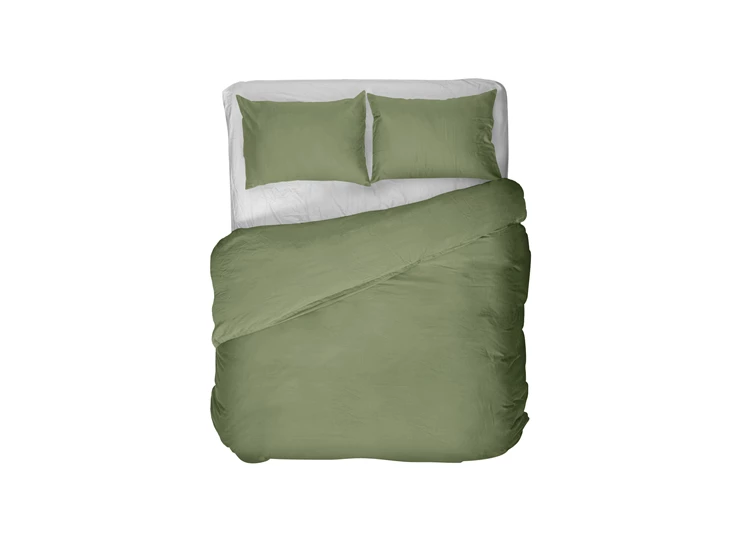 Kayori- Rui- peached twill- groen- dekbedovertrek- 240/200-220