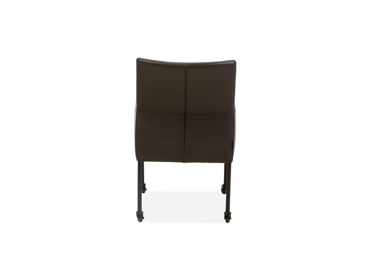 2737 maxfurn Jody armstoel in toledo nero op wielen - achterkant