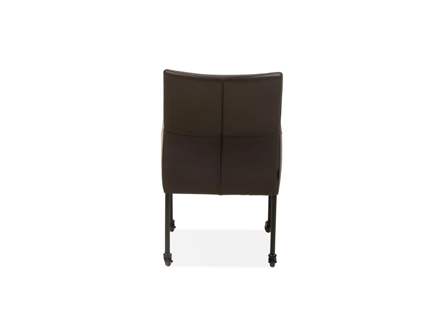 2737 maxfurn Jody armstoel in toledo nero op wielen - achterkant