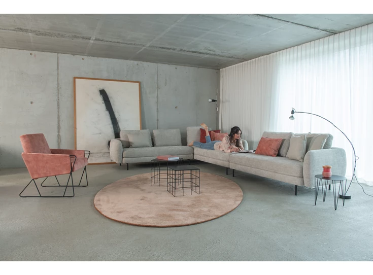 Persoon Grote hoeksalon met open eiland en aanbouw stof Moome by Indera