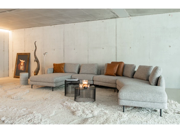 Sfeerfoto Hoekzetel Matt met schuine hoekelementen stof Moome by Indera