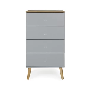1654-612 chest 4 drawers grey oak dot tenzo commode 4 laden grijs eik scandinavisch design modern budget