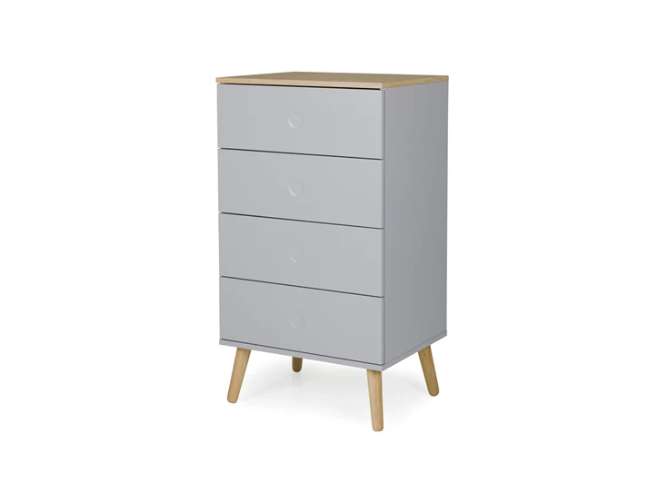 1654-612 chest commode 4 laden grijs eik scandinavisch design modern budget 4 drawers grey oak dot tenzo