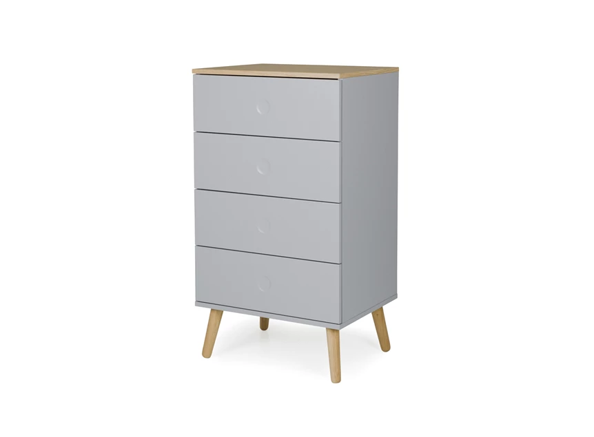 1654-612 chest commode 4 laden grijs eik scandinavisch design modern budget 4 drawers grey oak dot tenzo