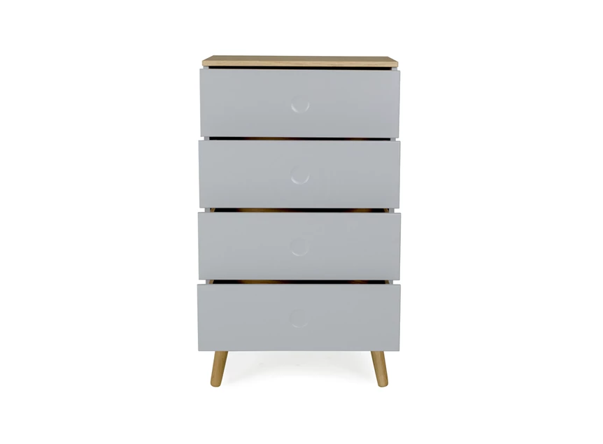 1654-612 grijs modern budget 4 drawers grey oak dot tenzo chest commode 4 laden eik scandinavisch design