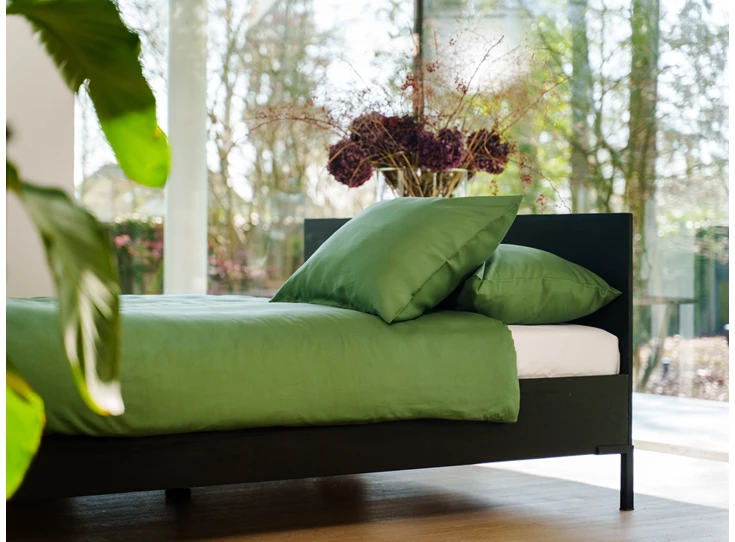 Kayori- Kiyo- tencel- donkergroen- dekbedovertrek- 140/200-220- sfeerbeeld