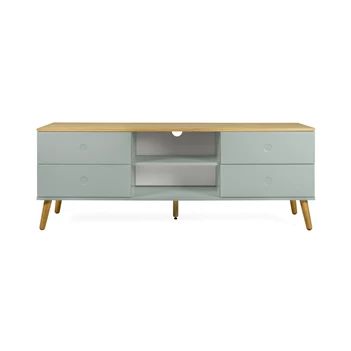 1664-676 sage oak tv-bench scandinavisch design dot groen eik tv-meubel tenzo 4 laden 4 drawers