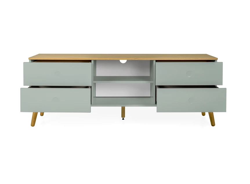 1664-676 sage dot groen eik tv-meubel tenzo 4 laden 4 drawers oak tv-bench scandinavisch design
