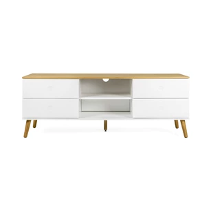 1664-454 scandinavisch design white dot wit eik tv-meubel tenzo 4 laden 4 drawers oak tv-bench