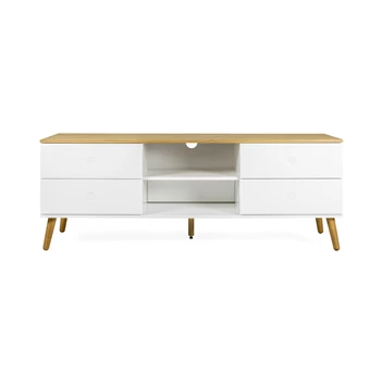 1664-454 scandinavisch design white dot wit eik tv-meubel tenzo 4 laden 4 drawers oak tv-bench