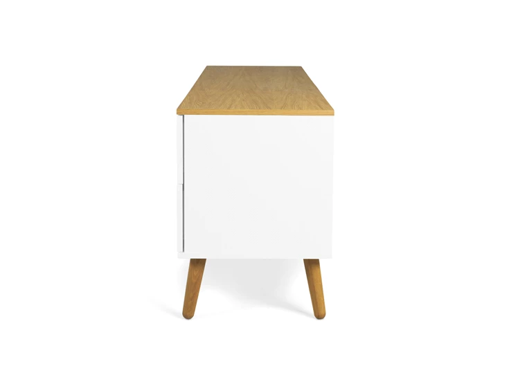 1664-454 eik tv-meubel oak tv-bench white dot wit scandinavisch design tenzo 4 laden 4 drawers