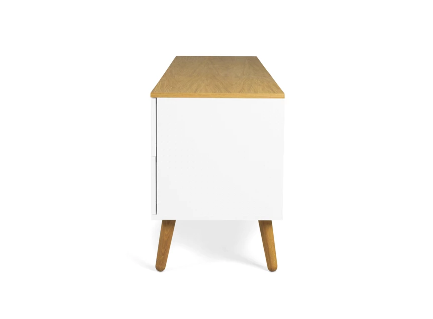 1664-454 eik tv-meubel oak tv-bench white dot wit scandinavisch design tenzo 4 laden 4 drawers