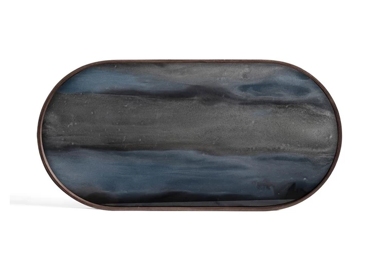 20917 Ethnicraft Graphite Organic Tray M 71x36x3cm Bovenkant