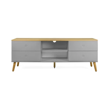 1664-512 tv-bench scandinavisch design grey dot grijs eik tv-meubel tenzo 4 laden 4 drawers oak