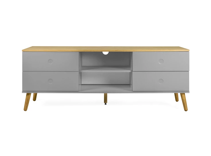 1664-512 tv-bench scandinavisch design grey dot grijs eik tv-meubel tenzo 4 laden 4 drawers oak