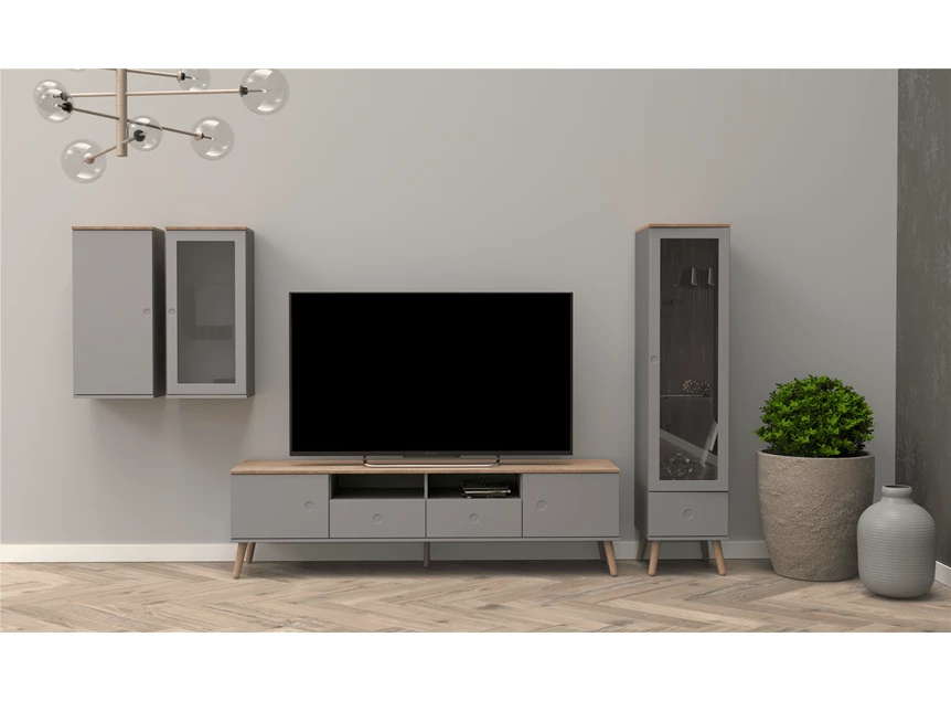 1664-512 design grey dot grijs eik tv-meubel tenzo 4 laden 4 drawers oak tv-bench scandinavisch