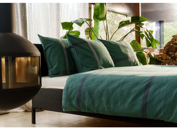 Kagura- flanel dbo- donkergroen- 140/200-220- sfeerbeeld