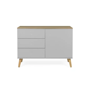 1674-612 dot grijs oak 3 drawers scandinavisch tenzo 3 laden dressoir 1 deur 1 door design grey eik sideboard