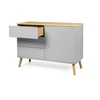 1674-612 3 laden eik sideboard grijs oak 3 drawers dot scandinavisch tenzo dressoir 1 deur 1 door design grey