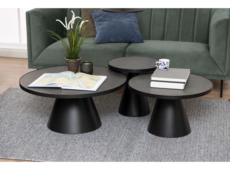 20139 Soli salontafel rond zwart metaal keramiek actona kleiner sfeerbeeld 1