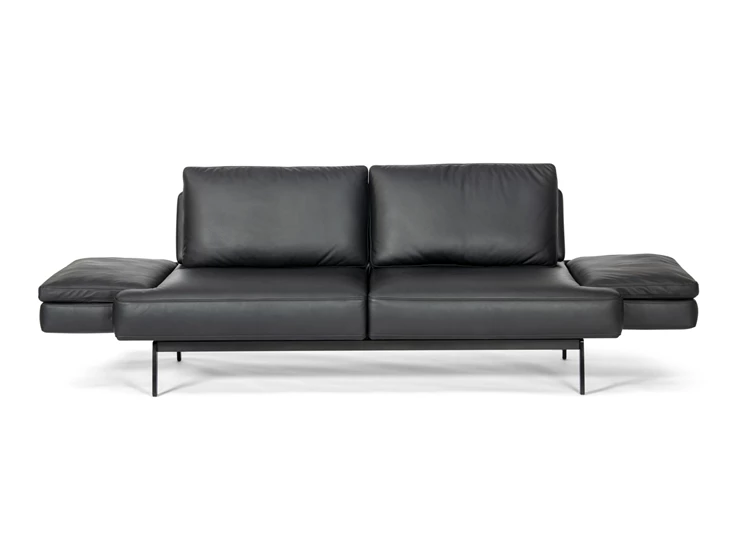 Armleuningen verstelbaar Zetel canapé 2-zit Laviva DS-747 leder zwart De Sede