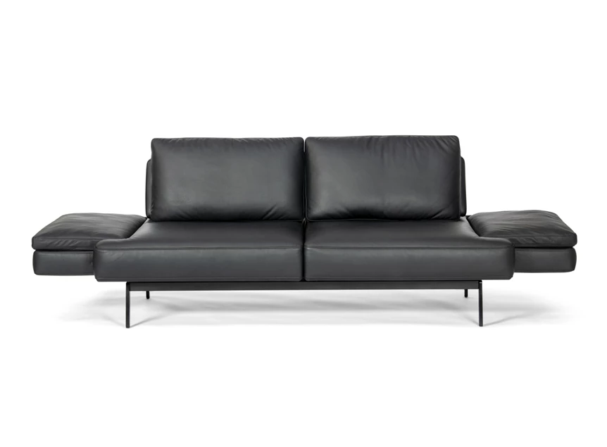 Armleuningen verstelbaar Zetel canapé 2-zit Laviva DS-747 leder zwart De Sede