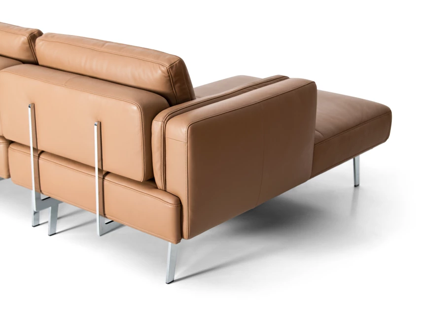 Detail Hoeksalon met longchair Laviva DS-747 leder cognac De Sede