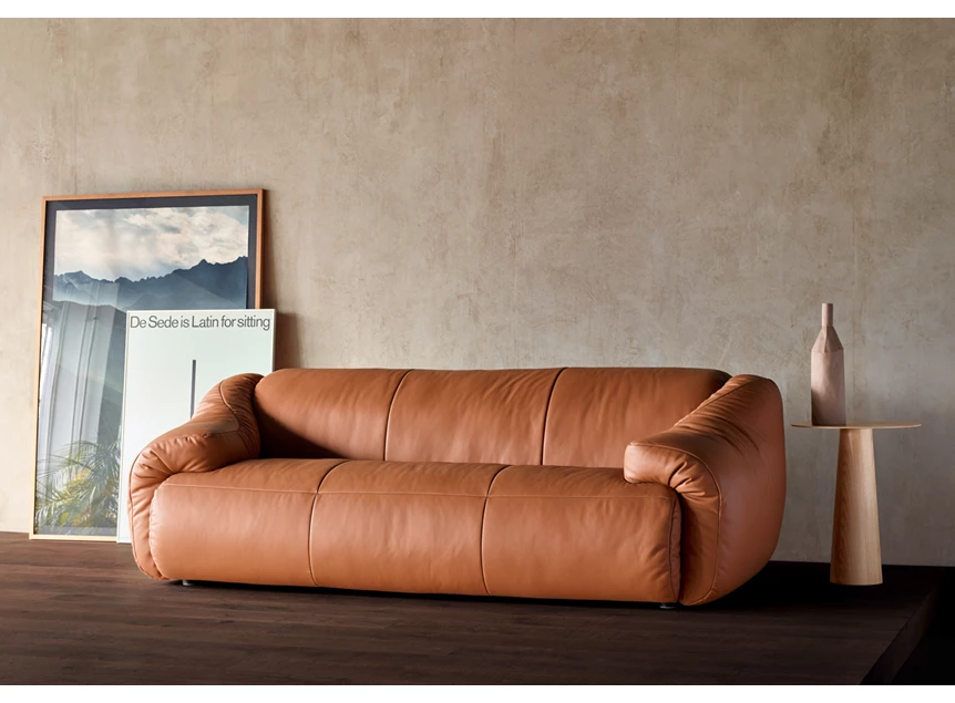 Sfeerfoto Zetel canapé 3-zit London DS-705 leder cognac De Sede