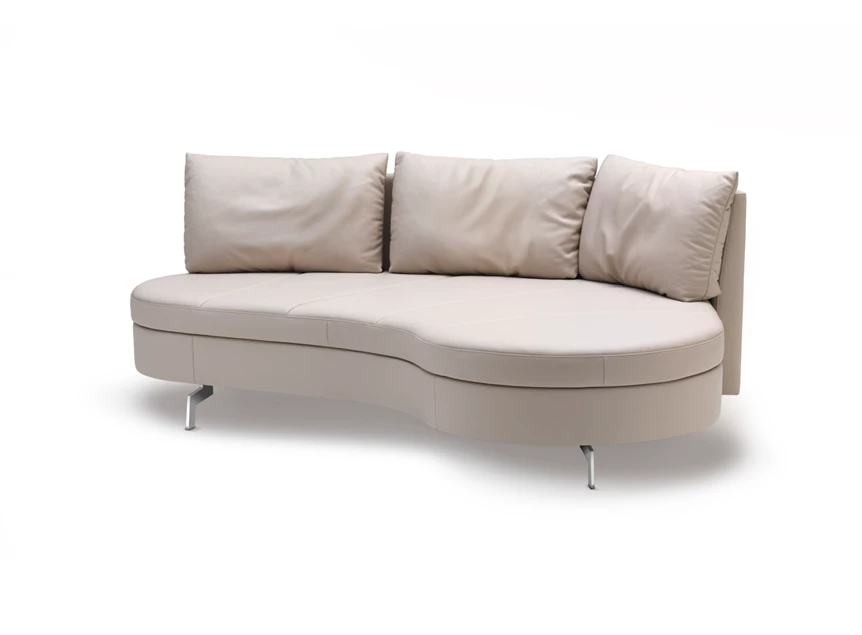 Rugleuning recht Zetel canapé 2-zit Island DS-167 leder beige De Sede