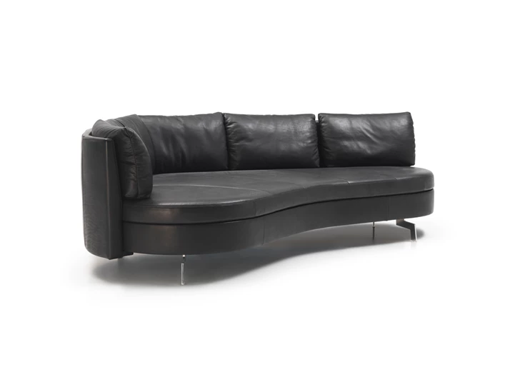 Zetel canapé 3-zit Island DS-167 leder zwart De Sede