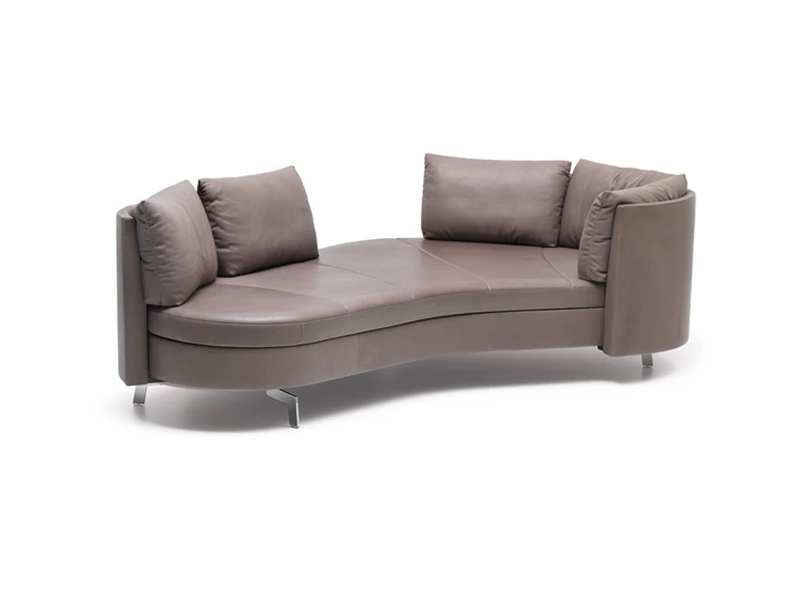 Verstelbare rugleuningen Zetel canapé 3-zit Island DS-167 leder taupe De Sede