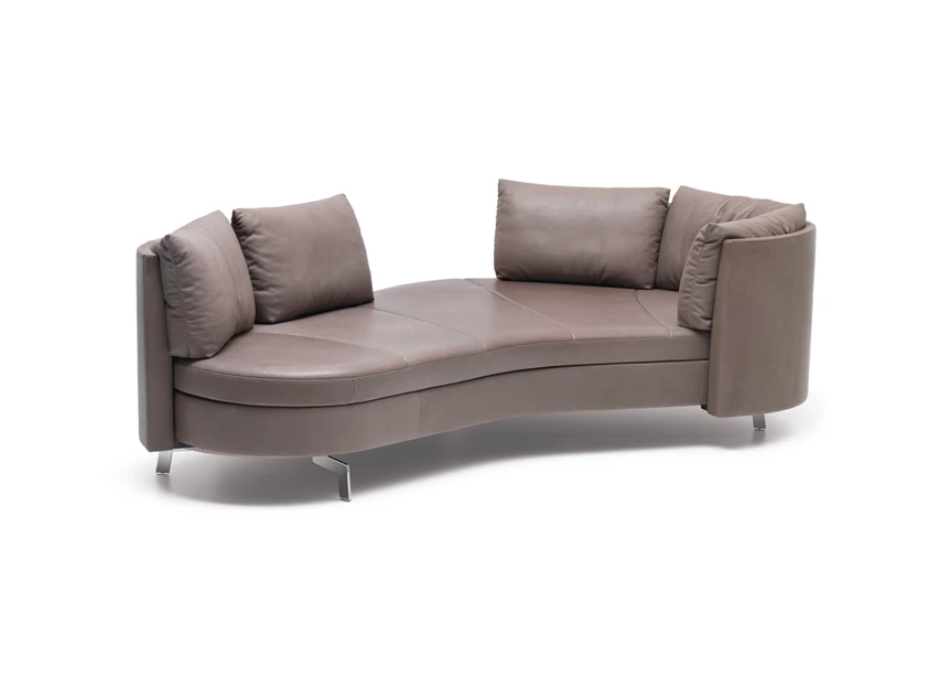 Verstelbare rugleuningen Zetel canapé 3-zit Island DS-167 leder taupe De Sede